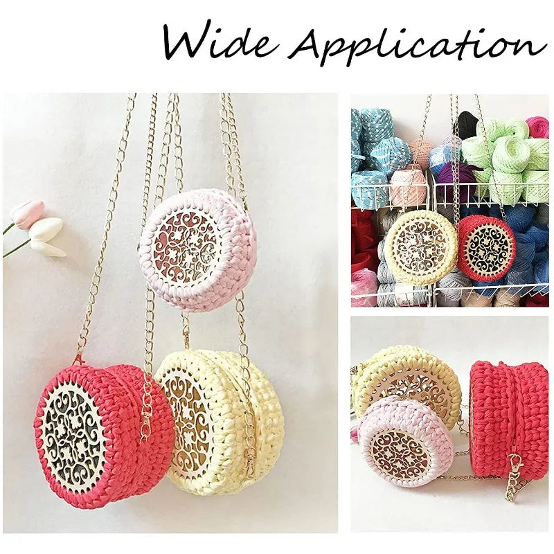 6 uds DIY parte inferior de cesta de madera Natural cesta de ganchillo hueca Base de madera para bolsa de tejer fondo artesanía hacer cesta tejida