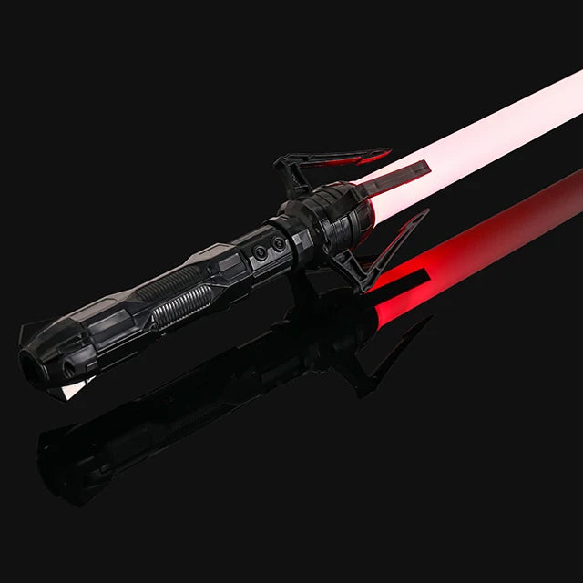 Espada láser de 75CM, sable de luz rojo y azul, doble sable, transformación Rave, arma de Cosplay para niños, juguete intermitente, espadas brillantes para fiesta