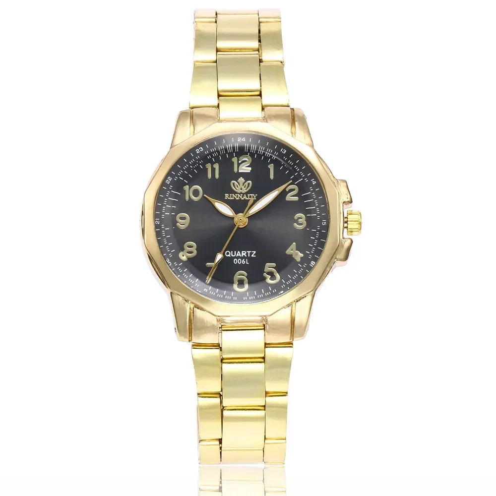 Reloj femenino, relojes de lujo para mujer, correa de malla de Metal de oro rosa, reloj de pulsera de cuarzo analógico de acero inoxidable, minimalista para mujer