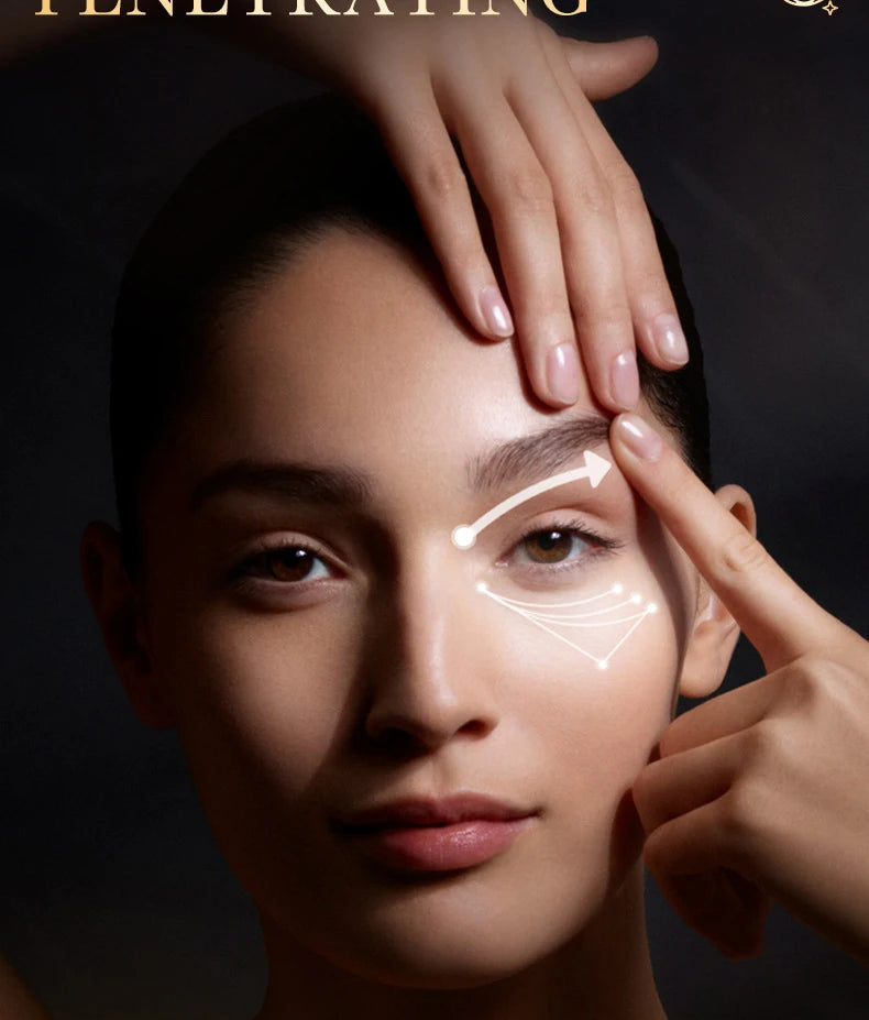 Crema de ojos de ácido hialurónico de oro de 24k, bolsas para ojos antiojeras, productos hidratantes reafirmantes para el cuidado de la piel de los ojos