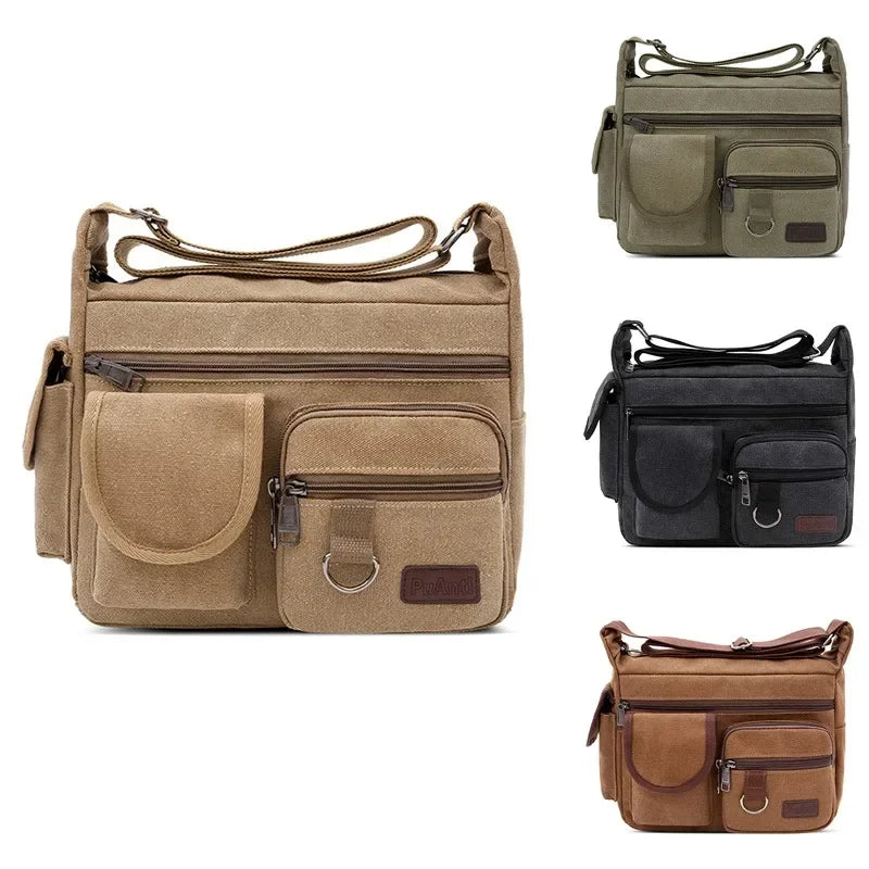 Bolsos de hombro de lona para hombre, bolso cruzado informal de viaje para hombre, bolsos de mensajero de lujo, bolso de mano de alta calidad a la moda