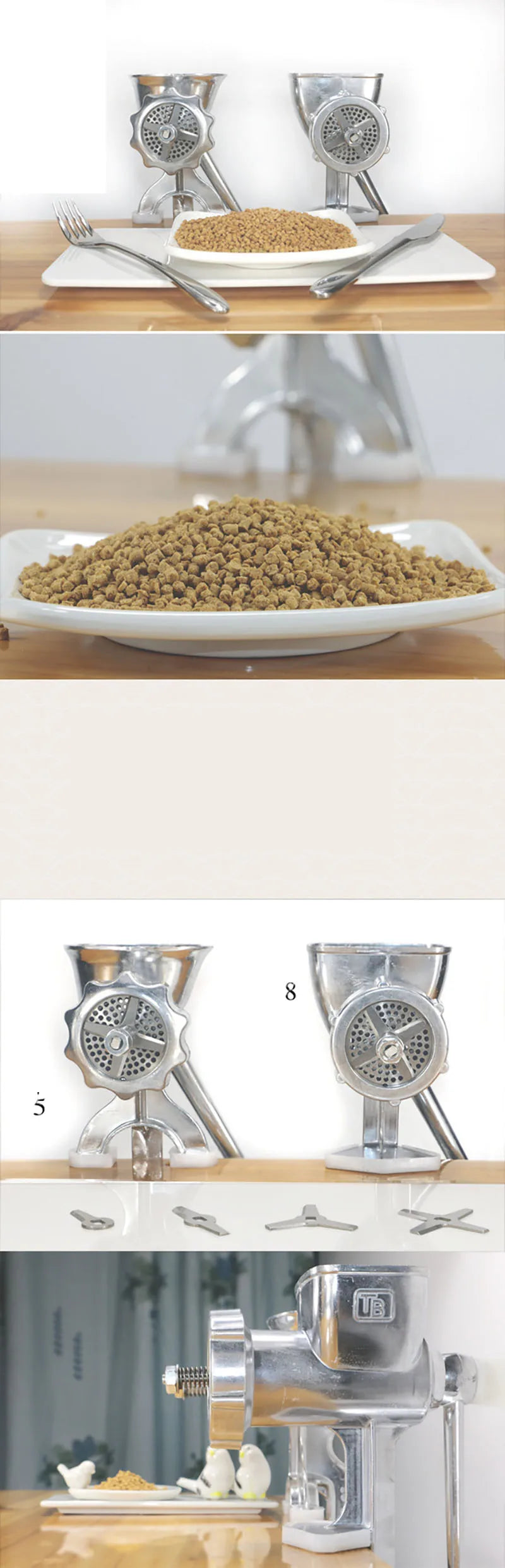 Máquina manual para fabricar pellets de alimento para peces, aves de corral y conejos pequeños para el hogar/herramienta manual de procesamiento de extrusora de alimento para pájaros