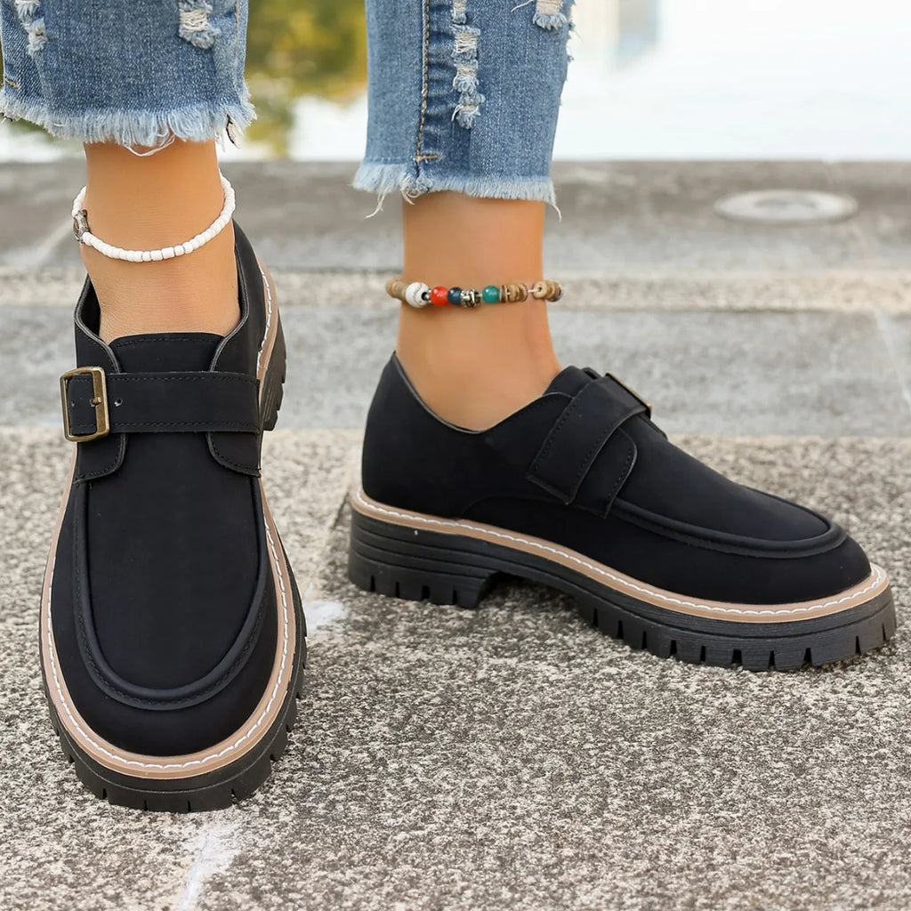 Zapatillas De deporte con plataforma para Mujer, Zapatos planos informales De diseñador De otoño para Mujer, zapatillas cómodas para caminar con hebilla De tendencia, Zapatos De Mujer