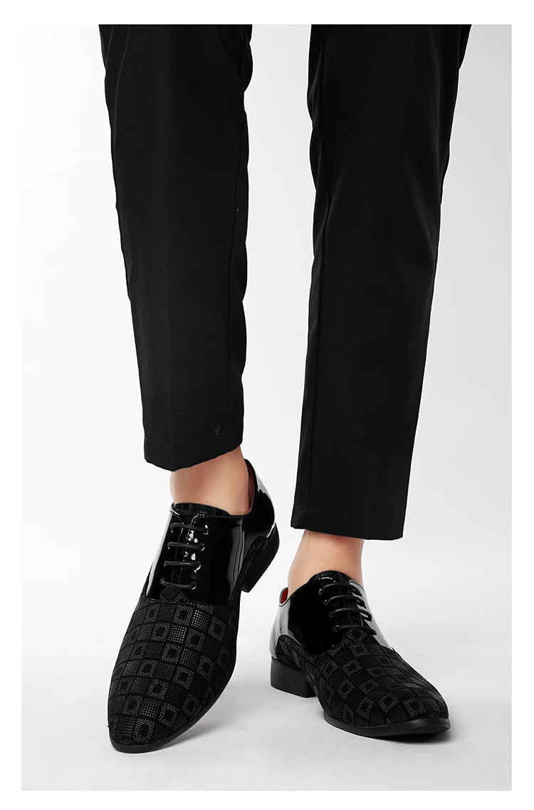 Zapatos de cuero informales rojos elegantes para hombre, zapatos de vestir con cordones y punta estrecha, zapatos formales cómodos, zapatos de vestir para hombre