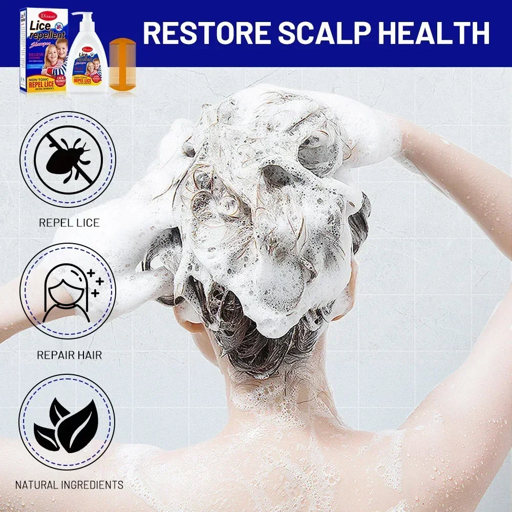 Champú para eliminar piojos de 300ml, champú repelente de piojos, ingredientes naturales, limpieza profunda de raíces del cabello, limpieza del cuero cabelludo, Шампунь Для Волос
