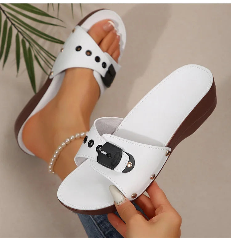 Sandalias de moda, zapatos de verano para mujer, zapatos de cuña para mujer, sandalias suaves para mujer, calzado deslizante para exteriores, zapatos de mujer
