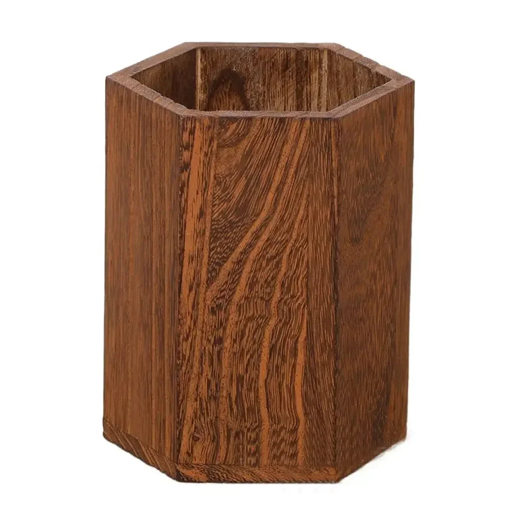 Portalápices de madera para almacenamiento de escritorio, caja porta bolígrafos de gran capacidad estilo INS, organizador de lápices de madera multifuncional