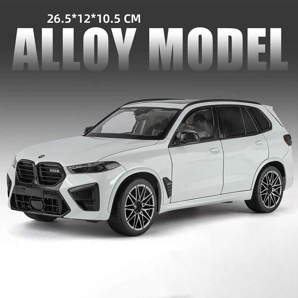 Modelo de coche X5M de gran tamaño 1:18, cuerpo de aleación de juguete, neumáticos de goma, tobogán hacia adelante, absorción de impacto, modelos de vehículos, adornos de escritorio