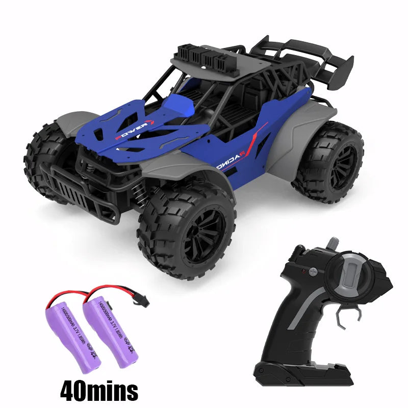 Coches Rc con luz 20 KM/H 2,4G, coche de carreras de alta velocidad con Control remoto, vehículo todoterreno, coche de escalada en un letrero, juguetes para niños