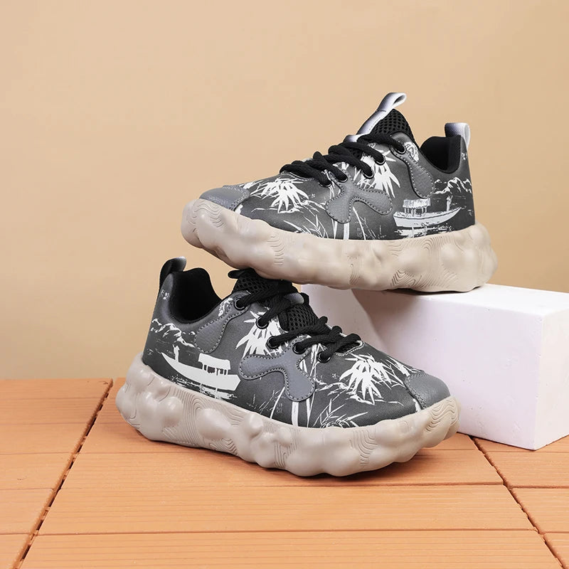 Zapatos para Hombre, Nuevas Zapatillas Deportivas Beige de Caña Alta, Zapatos Gruesos para Hombre, Aumentan la Estatura, Moda Casual, Tallas Grandes, Zapatos de Tenis con Amortiguación