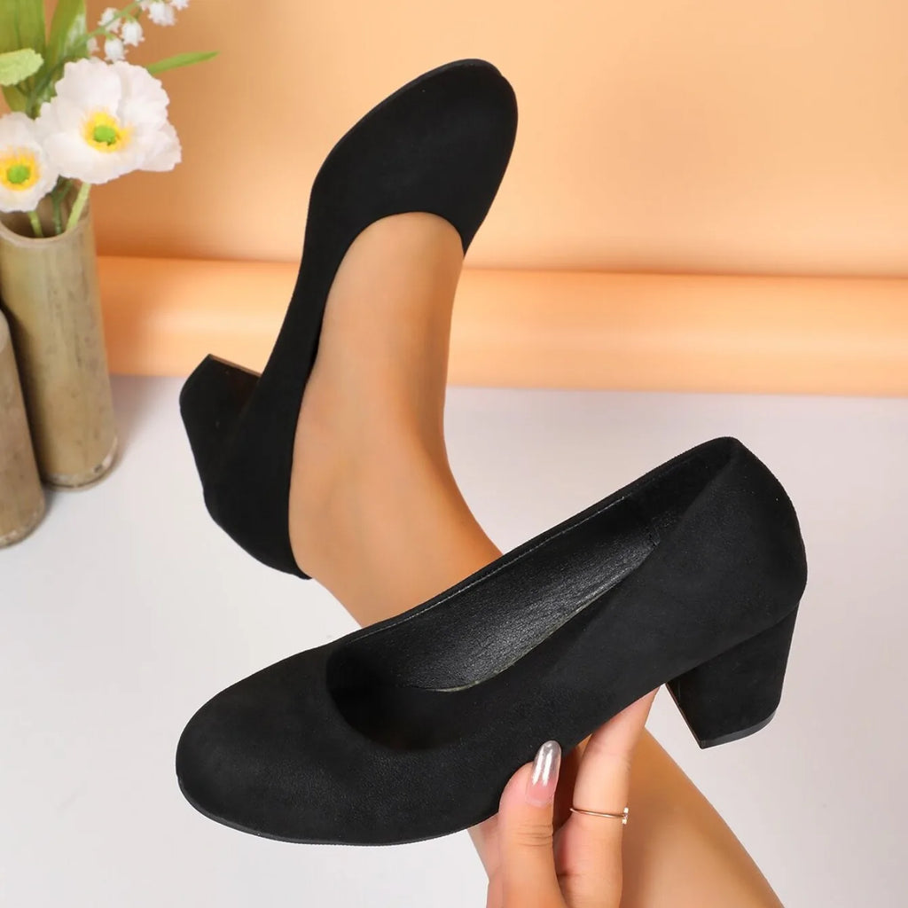 Zapatos De tacón alto poco profundos para Mujer, Zapatos De tacón medios Retro, tendencia De moda, Zapatos De diseñador De otoño, Zapatos De vestir para caminar, Zapatos De Mujer