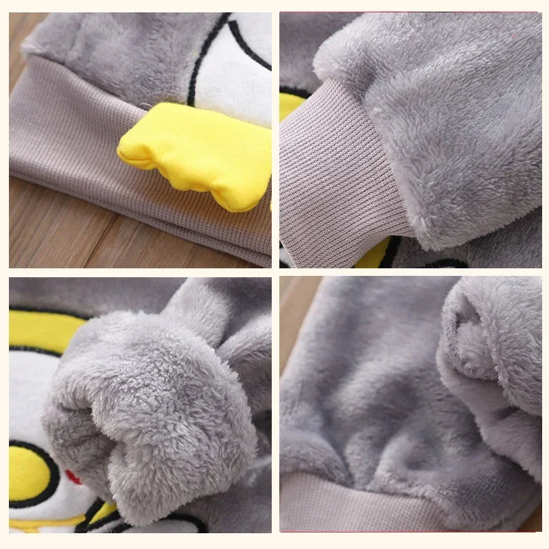 Ropa de otoño e invierno para niños, conjunto de pijamas para bebés, ropa de dormir de lana de Franela gruesa para niños, conjuntos de 2 uds, trajes cálidos para el hogar, ropa para niños