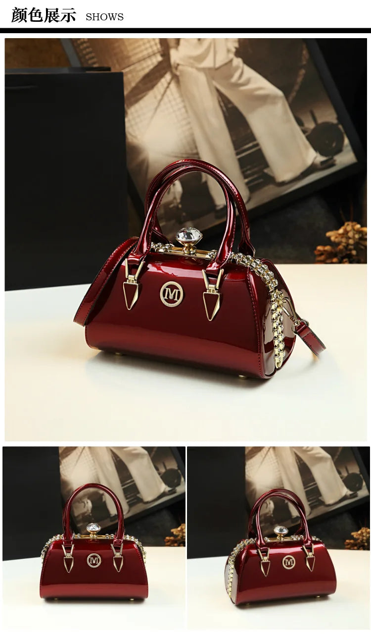 Bolso de mujer Bolso de hombro pequeño de cuero brillante personalizado Nuevo bolso cruzado Bolso de almohada de moda