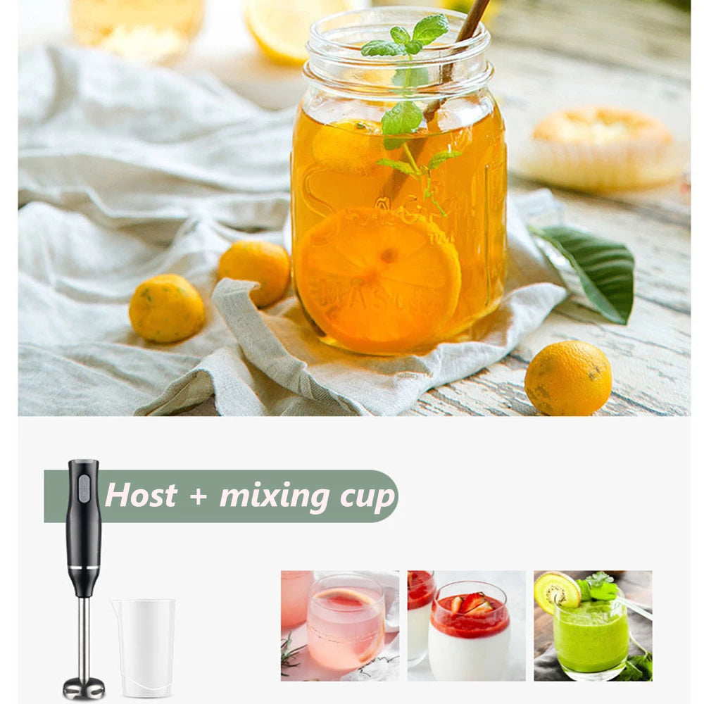 Batidora de alimentos eléctrica de mano de 400W, batidora de alimentos para frutas y verduras de 2 velocidades, batidora de huevos, molinillo de acero inoxidable, electrodomésticos EU