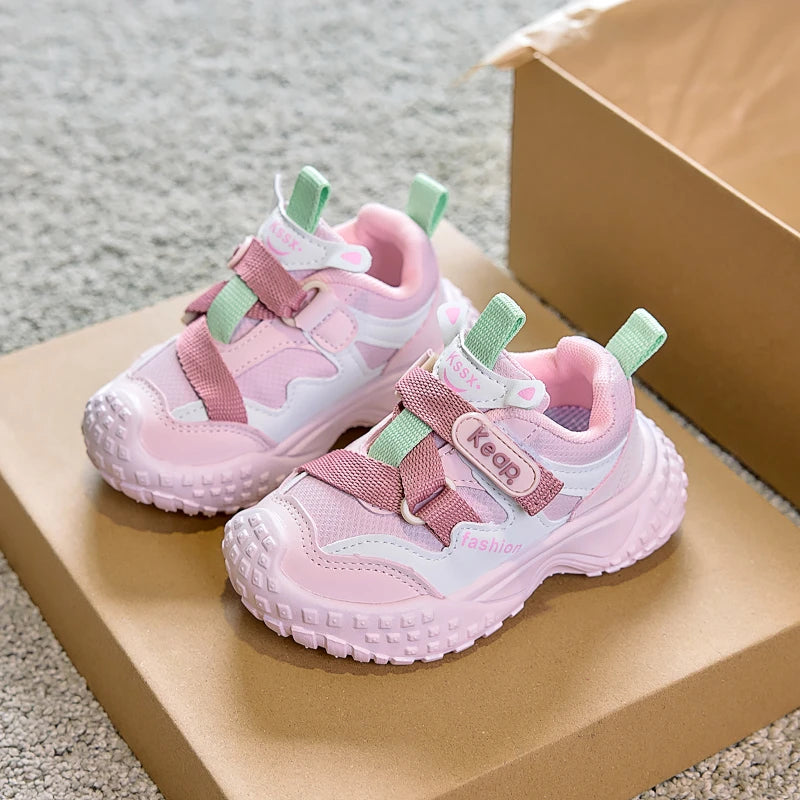 2025 nueva moda niños zapatos casuales dedos del pie antideslizantes niños niñas zapatillas de fondo suave niños tenis zapatos deportivos cómodos