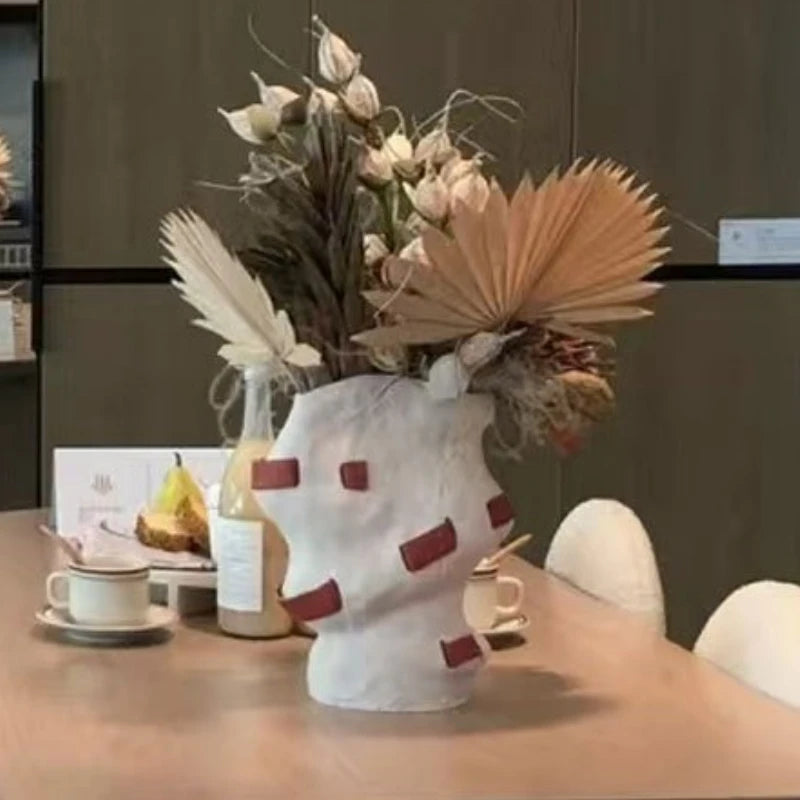 Florero moderno, floreros decorativos, decoración elegante de escritorio, decoraciones de mesa estéticas, decoración del hogar, accesorios interiores