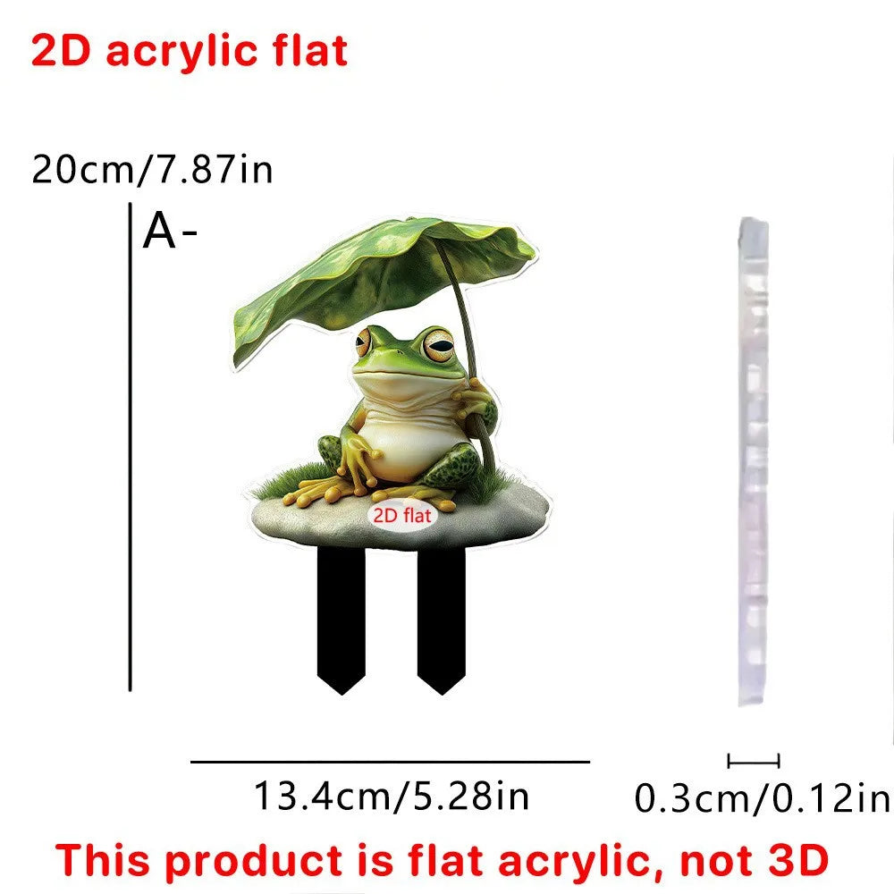 1 linda decoración de jardín al aire libre de rana, diseñada con un impermeable amarillo y un paraguas verde, decoración exterior multifuncional,