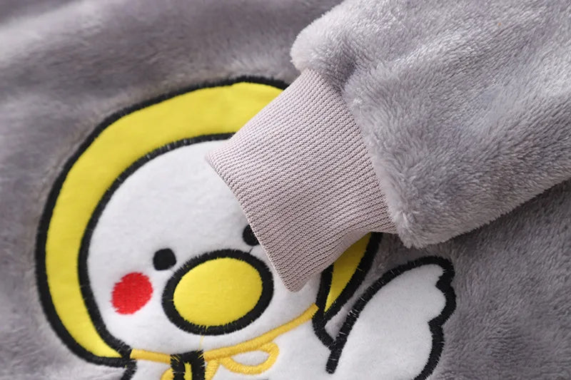 Ropa de otoño e invierno para niños, conjunto de pijamas para bebés, ropa de dormir de lana de Franela gruesa para niños, conjuntos de 2 uds, trajes cálidos para el hogar, ropa para niños