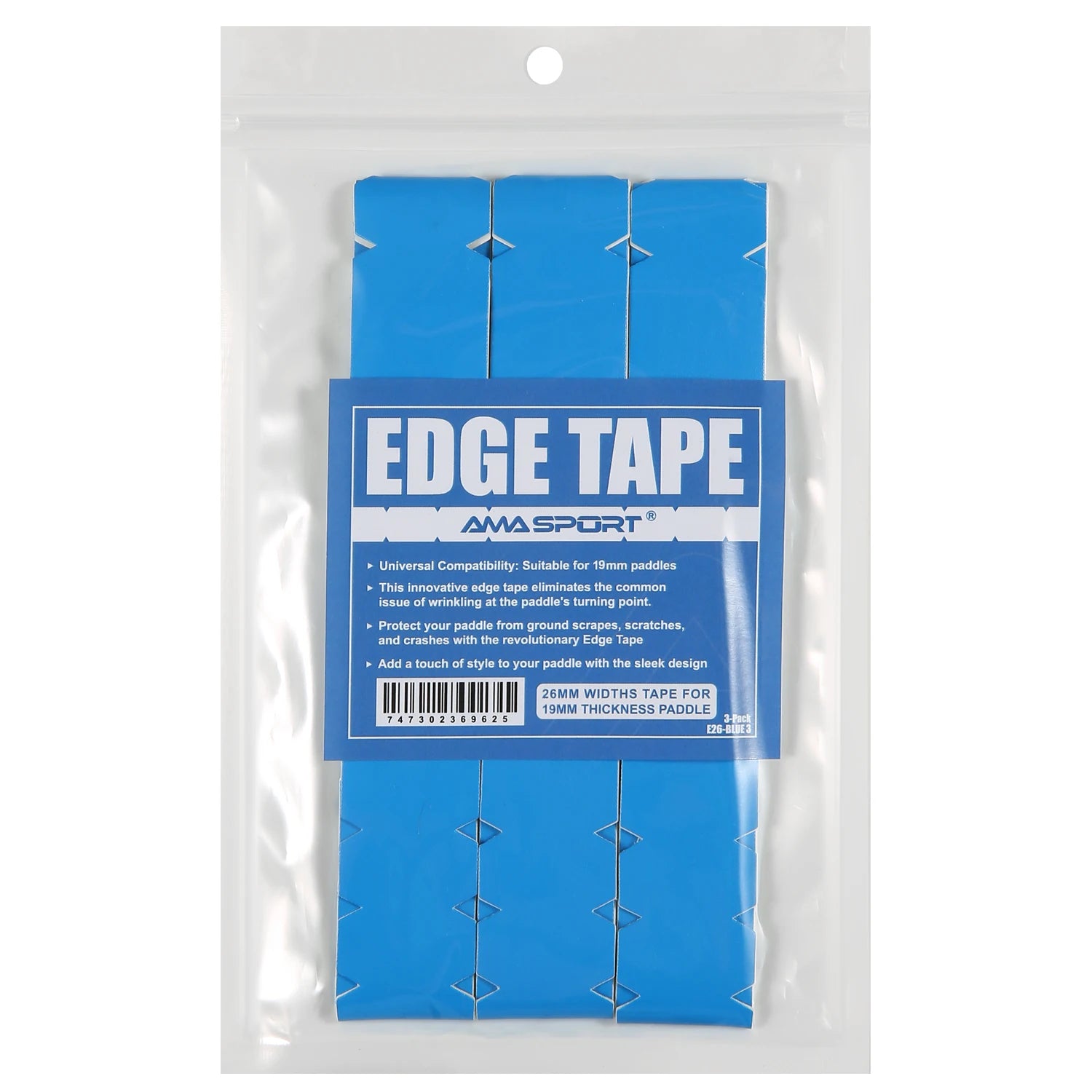 AMASPORT Cinta de protección de paleta de Pickleball 20 mm/23 mm/26 mm para cinta Euard de borde de Pickleball azul marino de 13 mm/16 mm/19 mm