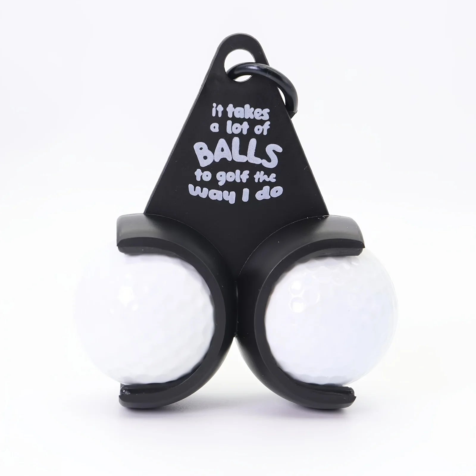 Soporte para pelota de golf, mosquetón/anillo de hebilla, opciones, parodia de plástico y Metal, estante para tee, regalo de mordaza para golfistas, accesorios para bolsas, diseño novedoso