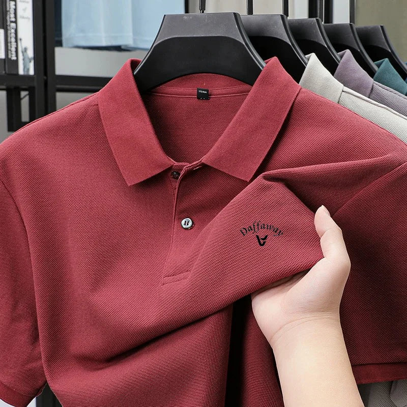 Camiseta polo de marca de golf de manga corta, 100% algodón, informal, para hombre, novedad de verano, estampada, deportiva, cómoda, transpirable, con solapa