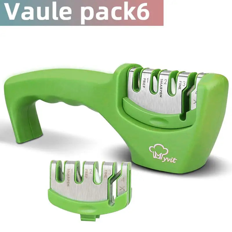 Afilador de cuchillos 4 en 1 con revestimiento de diamante y varilla fina, tijeras, sistema de afilado, cuchillas de acero inoxidable