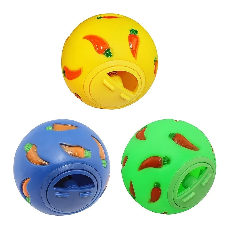 Bola de golosina para conejos, alimentador lento para mascotas, juguete interactivo para conejitos, pelota de juguete para aperitivos, juguetes de alimentación resistentes a mordeduras, hurón, gatito, conejillo de indias, g