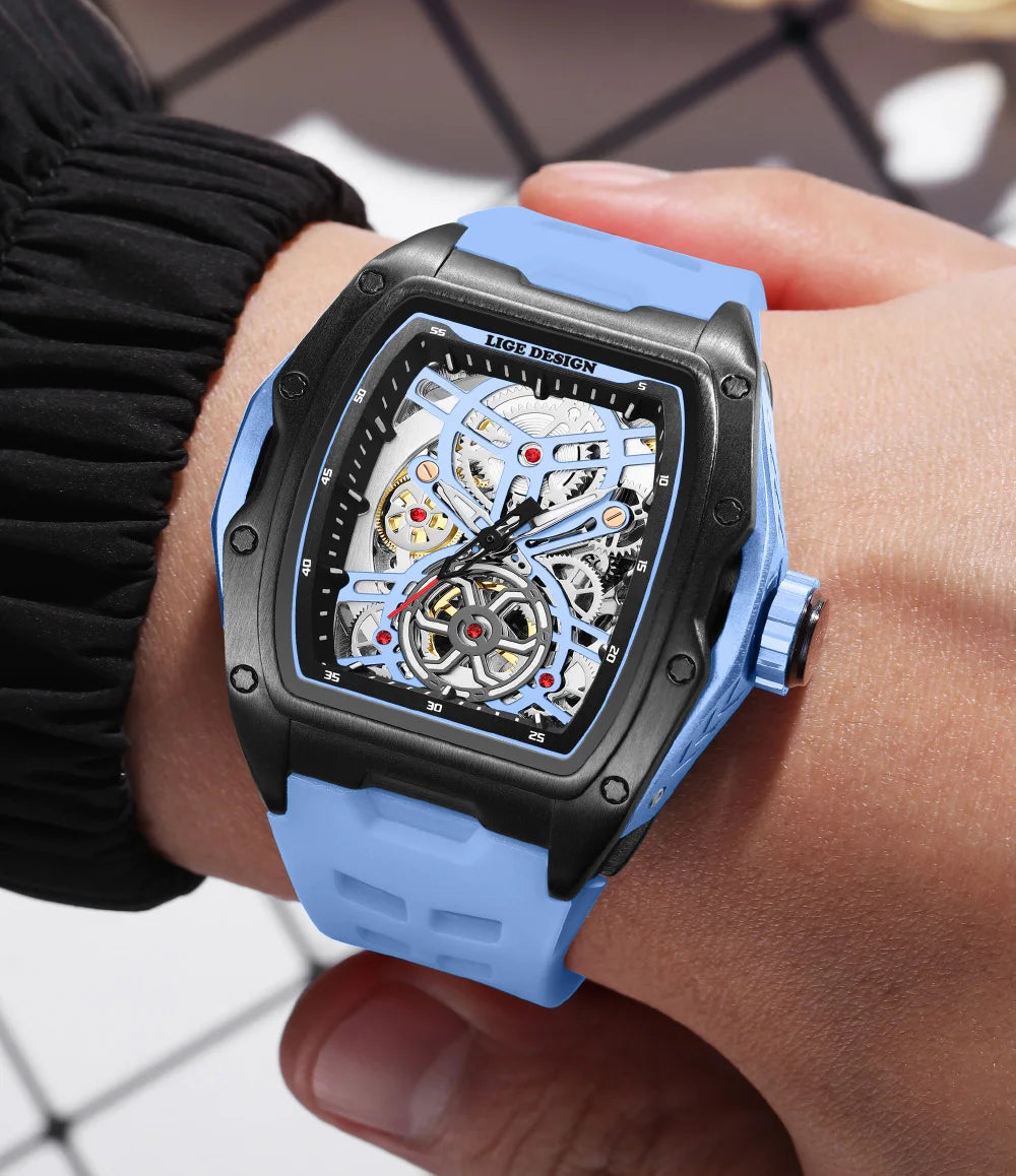 Reloj LIGE 2026 Nuevo de Lujo para Hombre, Deportivo, Automático, Mecánico, con Correa, Reloj de Pulsera Masculino