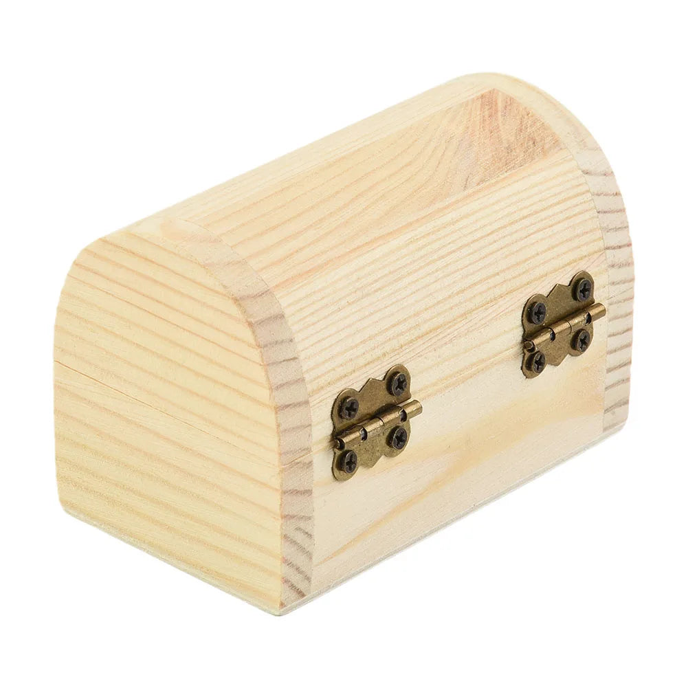 1x cajas de almacenamiento con bisagras arqueadas de madera lisa, caja de regalo artesanal, cajas de almacenamiento de cosméticos multifunción para joyería y artículos diversos para el hogar
