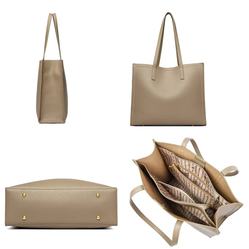 Bolsos de hombro minimalistas y a la moda para mujer, nuevos bolsos de marca de lujo de Color sólido, bolsos de mano Retro de piel sintética de gran capacidad