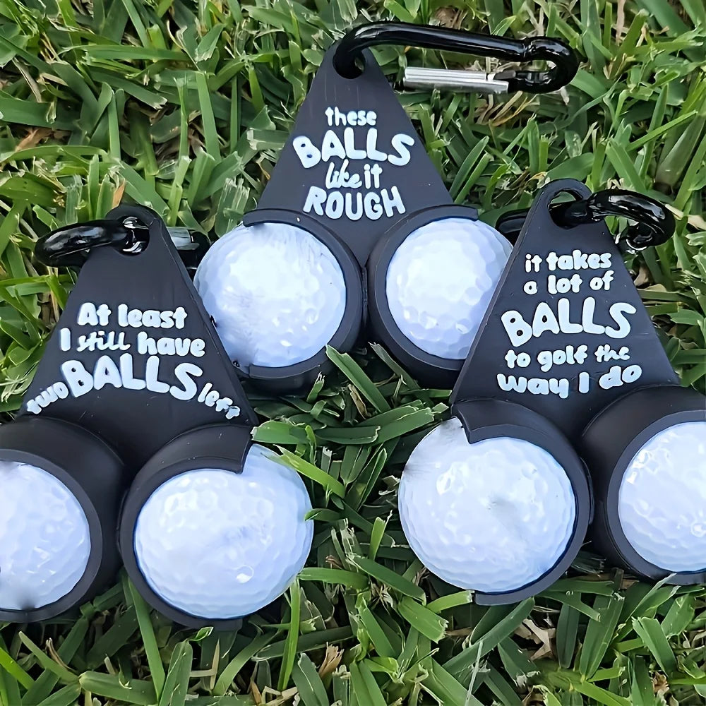 Soporte para pelota de golf, mosquetón/anillo de hebilla, opciones, parodia de plástico y Metal, estante para tee, regalo de mordaza para golfistas, accesorios para bolsas, diseño novedoso