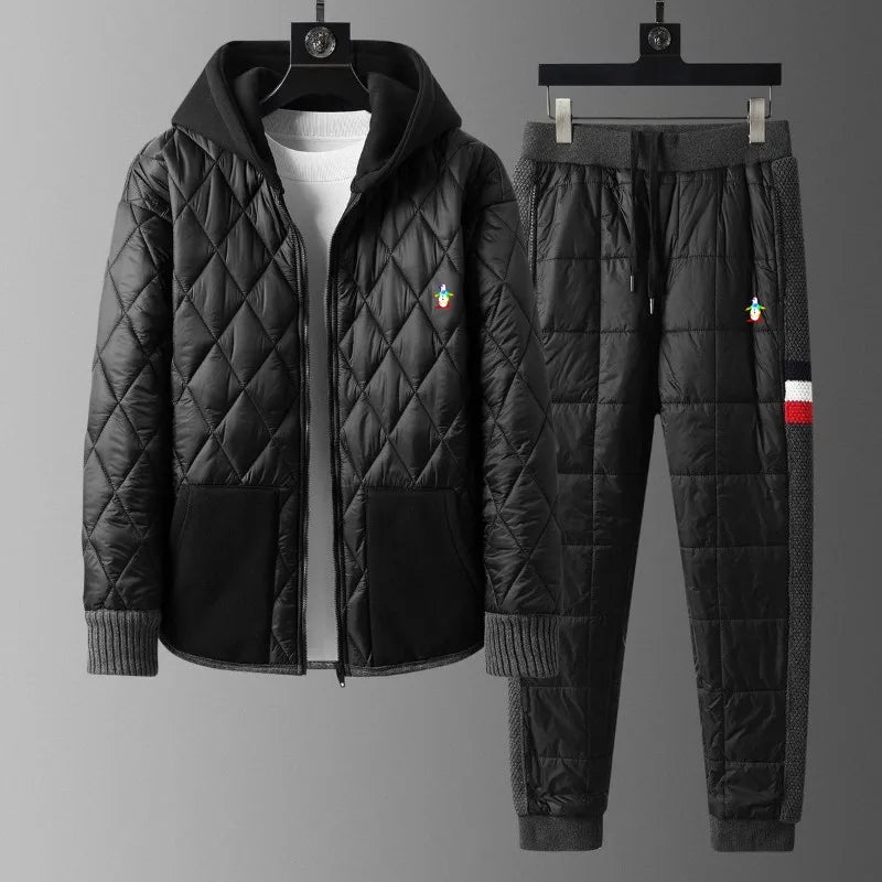 Nuevo conjunto de Golf de otoño e invierno para hombre, conjunto de chaqueta acolchada de algodón de temporada 2025, conjunto informal para hombre, ropa de Golf para hombre