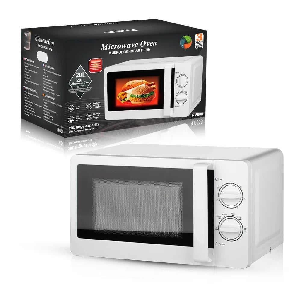 Horno de microondas, microhorno giratorio de luz rápida para oficina en casa, puede agregar calor visual R.8008