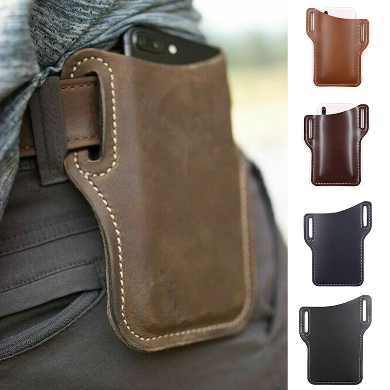 Funda de teléfono para hombre, funda con lazo para teléfono móvil, cinturón, riñonera, accesorios, monedero de cuero, billetera para teléfono, bolsa para correr, bolsas de viaje para acampar