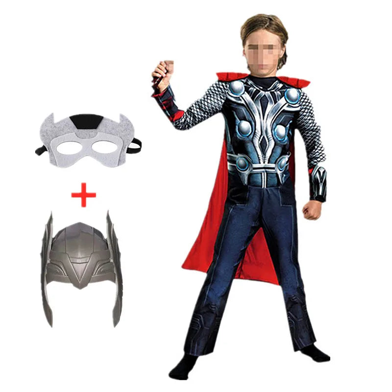 Disfraz de superhéroe para niños y niñas, mono musculoso con máscara de Halloween, traje de Cosplay para fiesta de juegos de rol, vestido de vacaciones