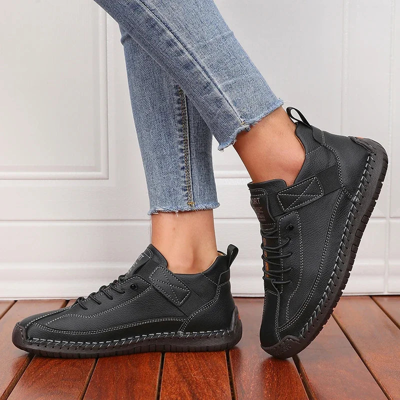 Botas de mujer de caña media para verano estilo británico Retro antideslizante ropa de trabajo zapatos de moda diseño lujoso mocasines de pareja