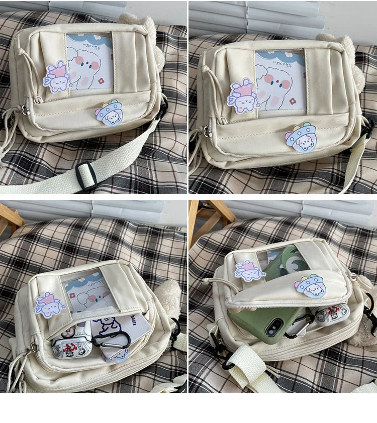 Nuevo Bolso Kawaii para niñas, novedad de 2024, Bolso transparente JK, Bolso cruzado pequeño para mujeres, bolsos y Bolsos de hombro, Bolso Itabag