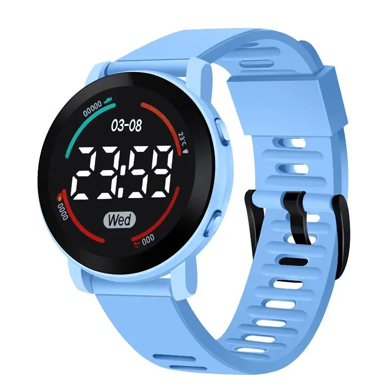 Reloj deportivo luminoso LED para hombre y mujer, pulsera electrónica redonda resistente al agua, Digital, 2023