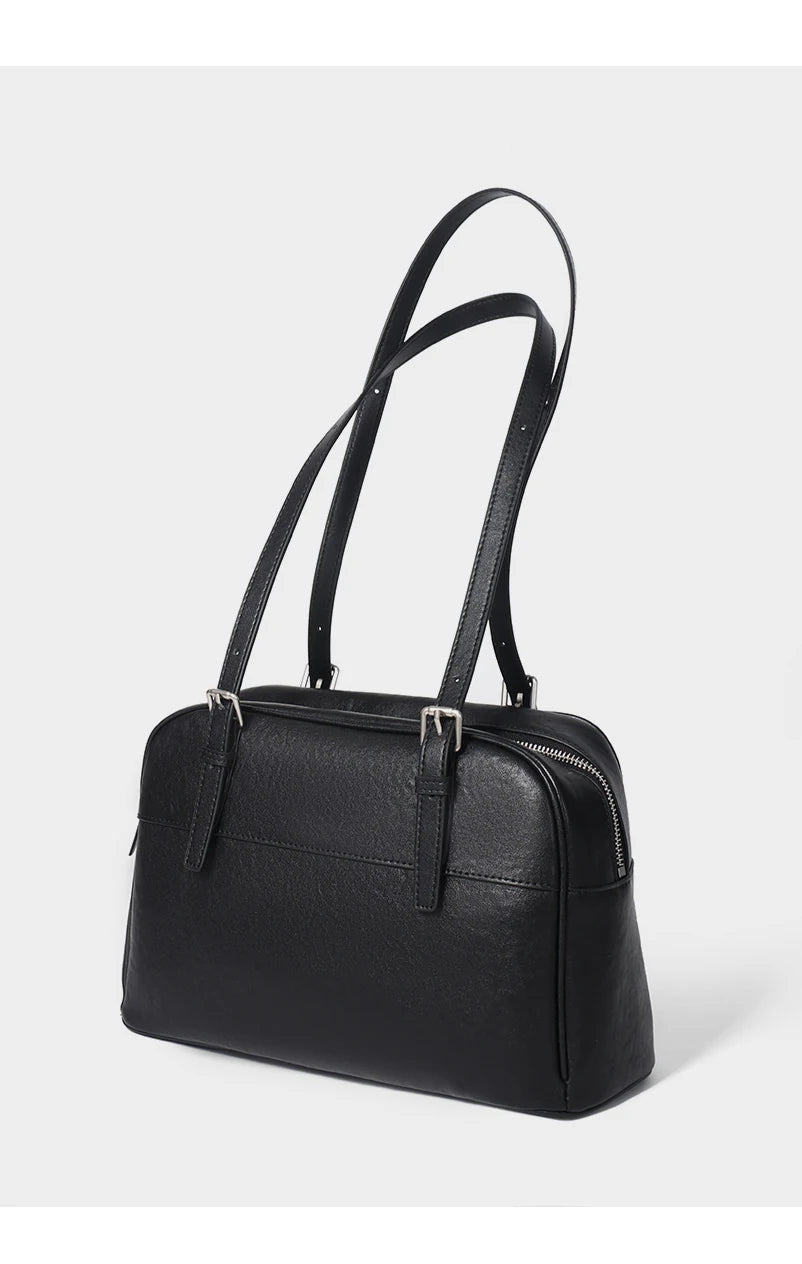 Bolso de Mano para Mujer 2025, Nuevo Bolso Boston, Bolso Bowling, Bolso de Hombro de Cuero Genuino, Bolso de Mujer