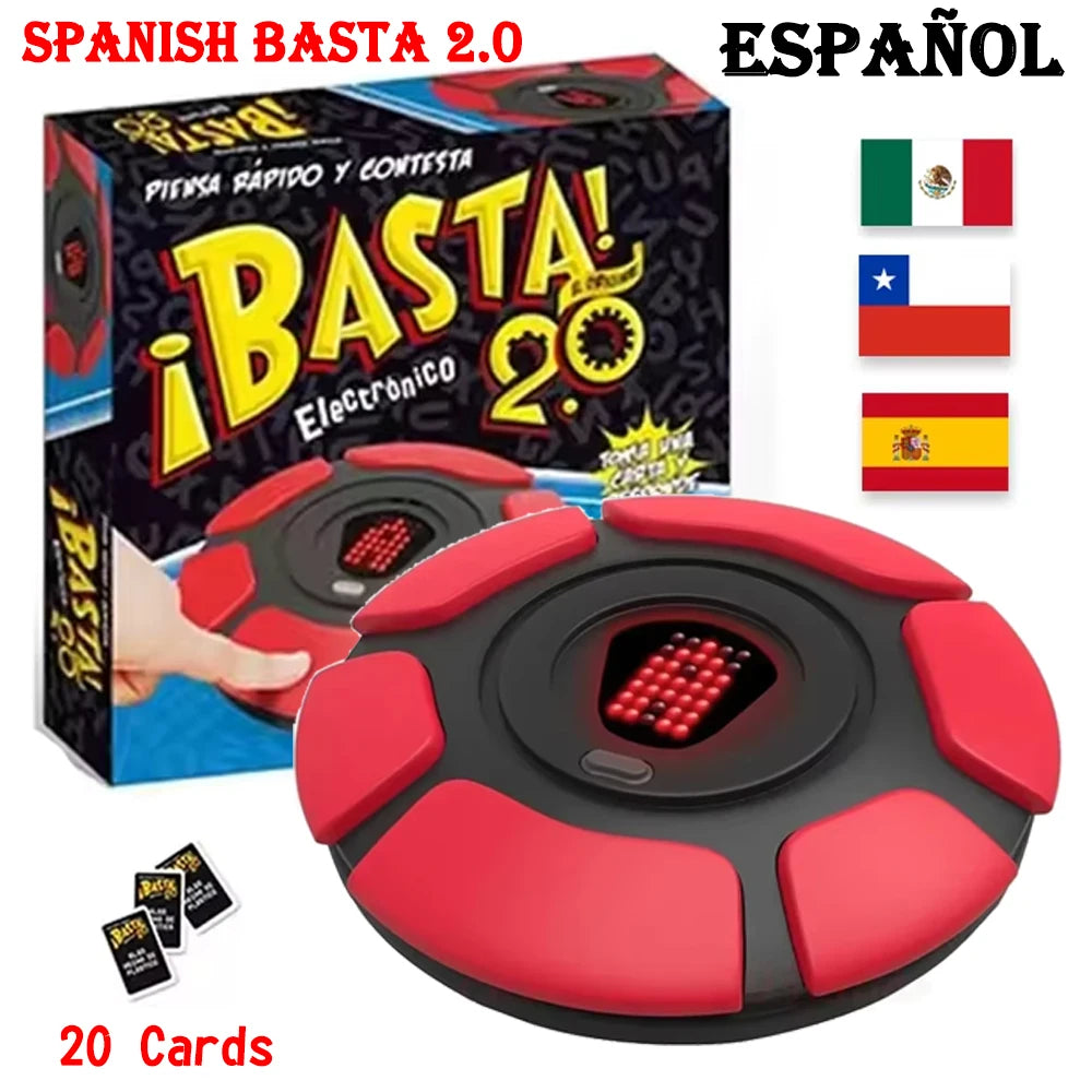 Juego de Mesa Basta 2.0 en Español, Juego de Mesa de Ritmo Rápido, Reunión Familiar, Juguetes STEM para Adultos y Niños, Aprendizaje de Idiomas, Juegos de Mesa