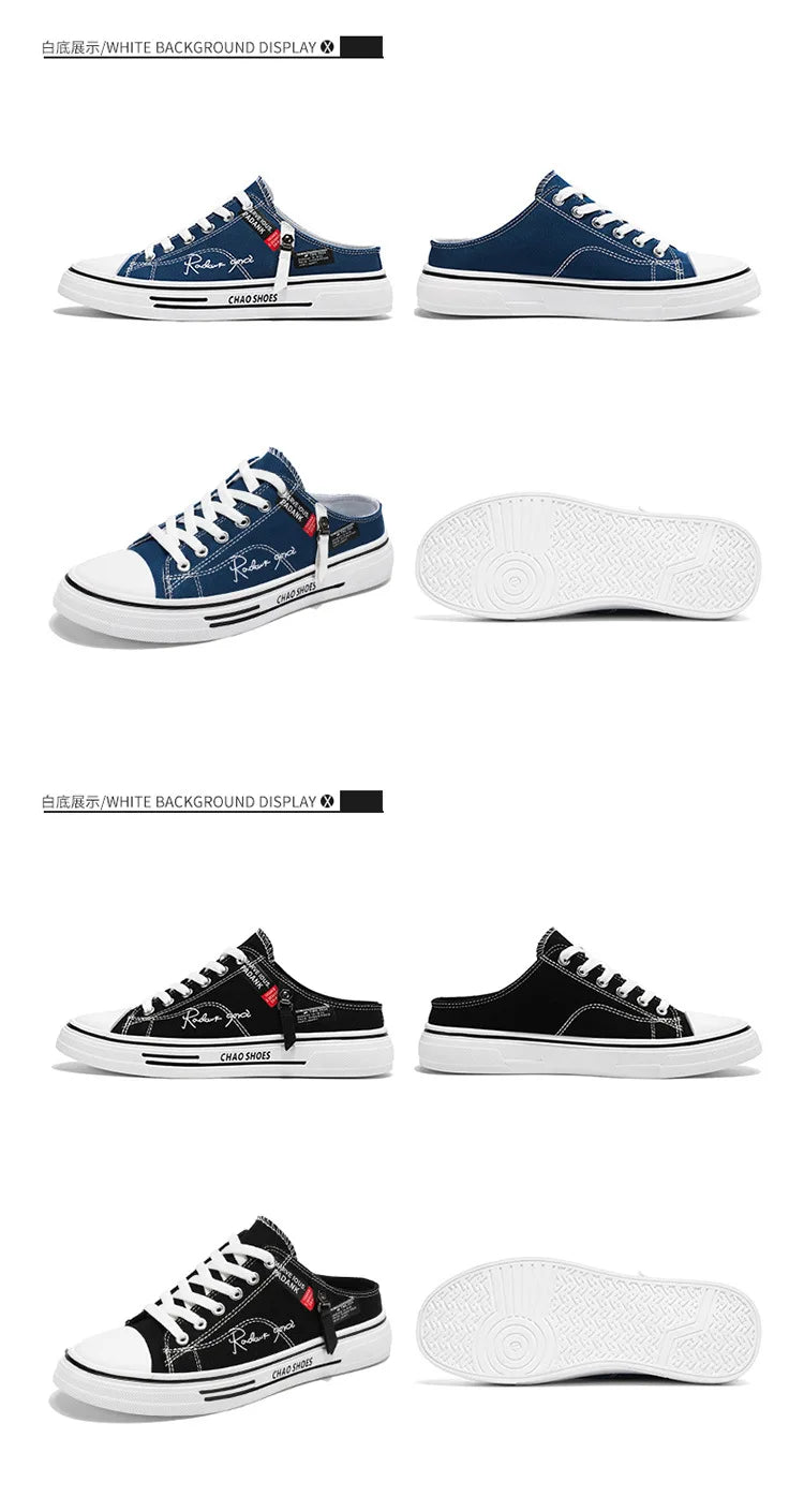 Zapatillas deportivas para hombre, zapatillas de lona transpirables con punta cerrada, mocasines a la moda para hombre, Zapatos para caminar al aire libre 2025, Zapatos de hombre