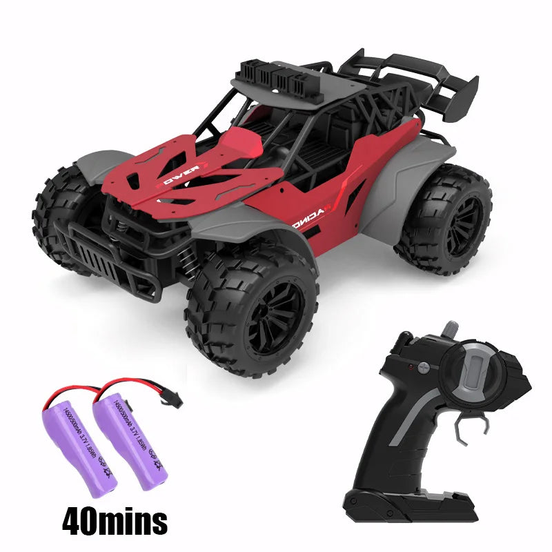 Coches Rc con luz 20 KM/H 2,4G, coche de carreras de alta velocidad con Control remoto, vehículo todoterreno, coche de escalada en un letrero, juguetes para niños