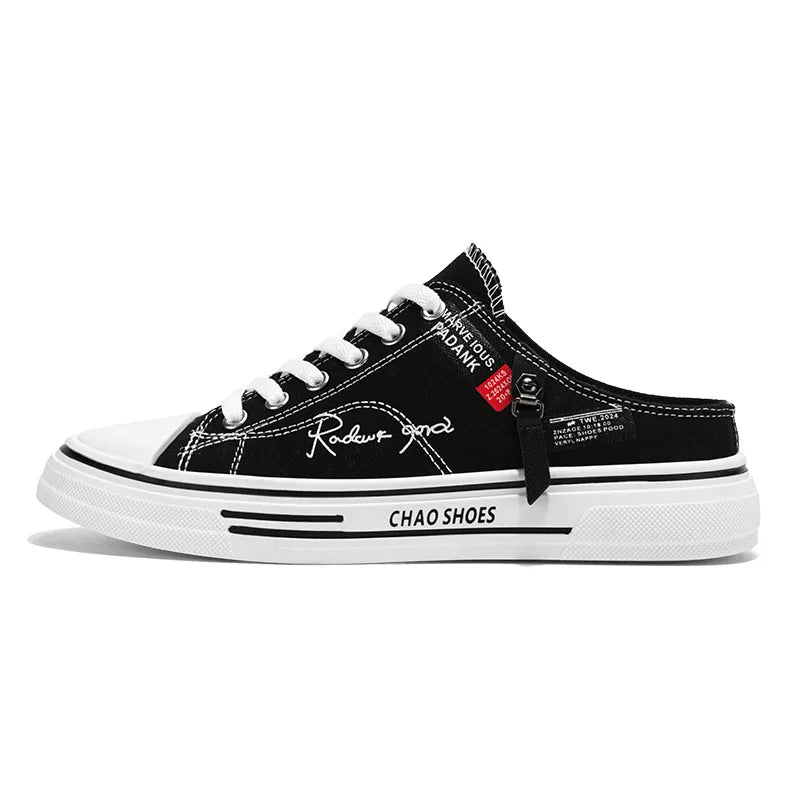 Zapatillas deportivas para hombre, zapatillas de lona transpirables con punta cerrada, mocasines a la moda para hombre, Zapatos para caminar al aire libre 2025, Zapatos de hombre