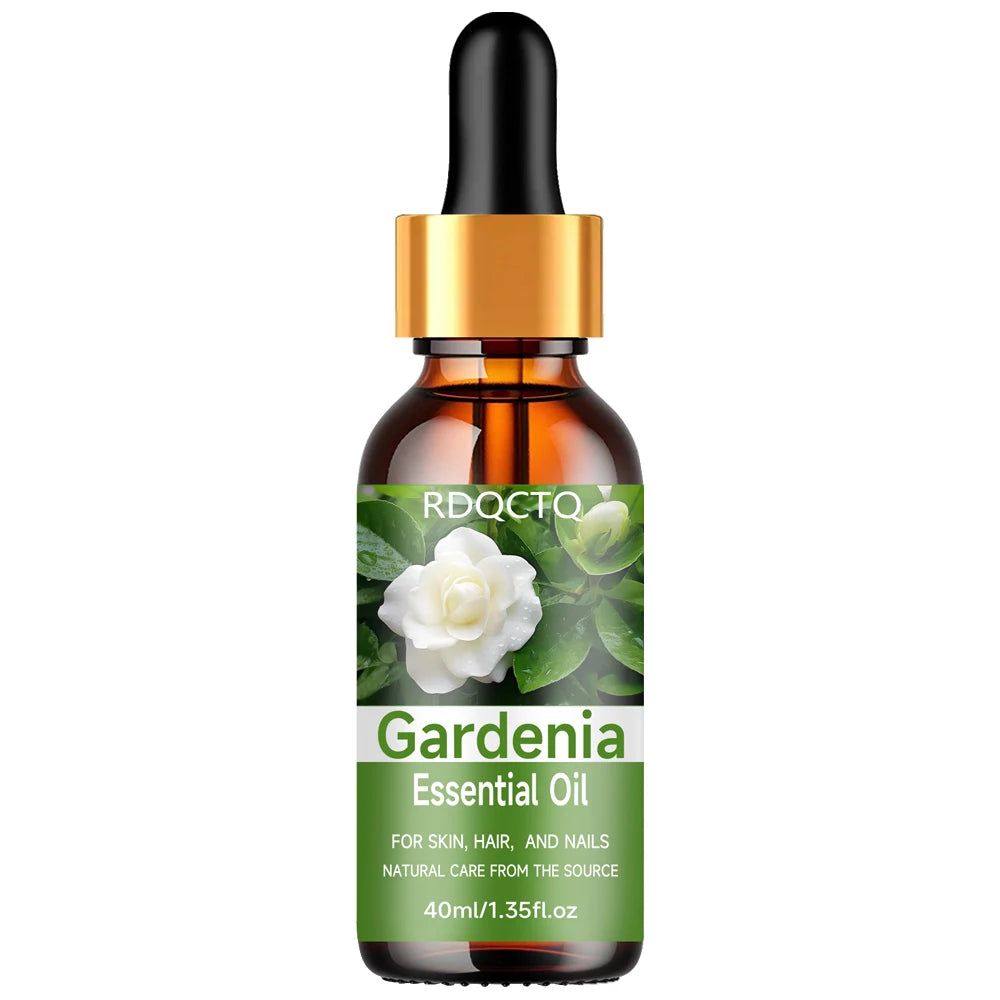 Aceite esencial natural de Gardenia para el cuidado de la piel, el cabello y las uñas: aceite hidratante floral puro con cuentagotas 40/60 ml