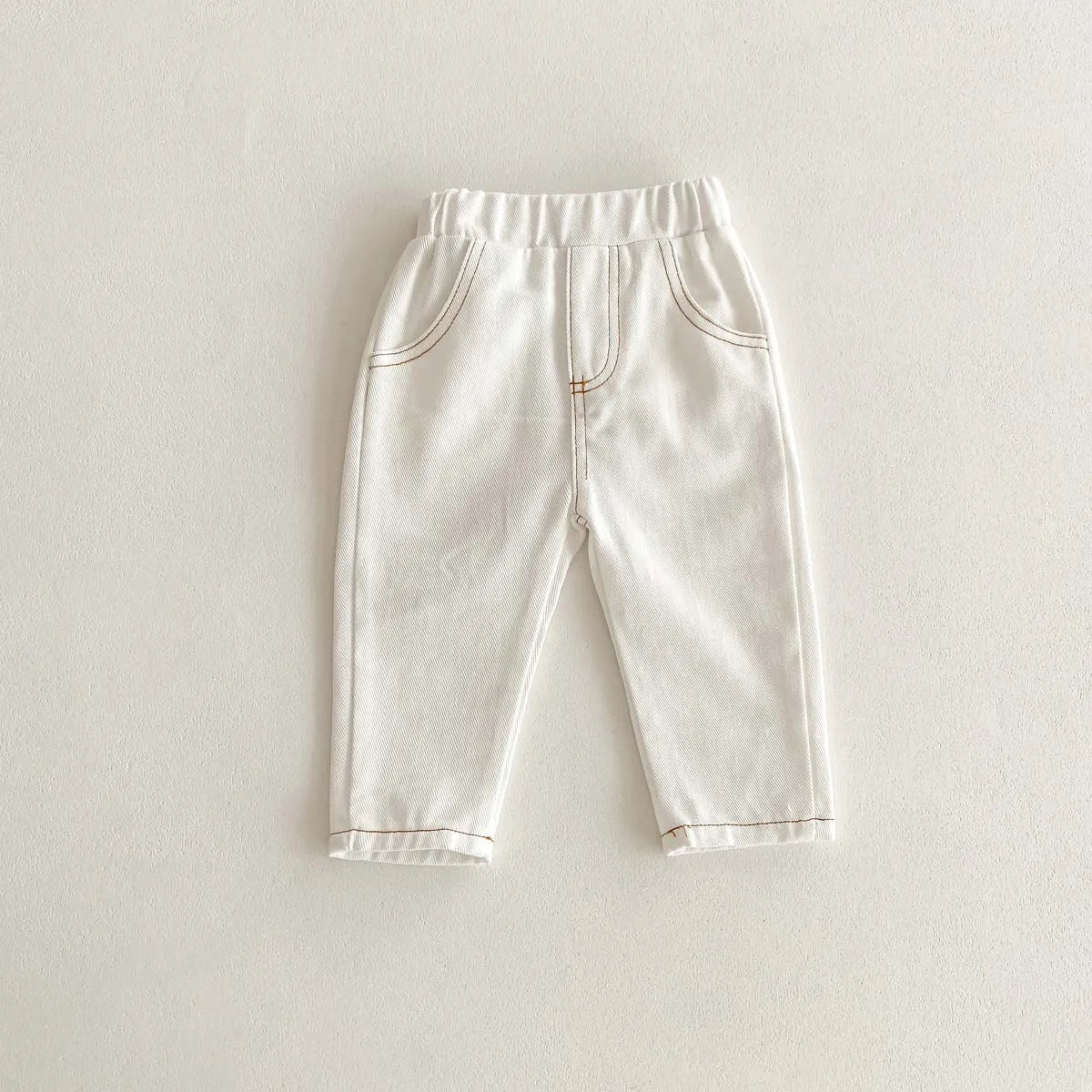 Moda coreana pantalones vaqueros para niños pantalones de bebé niño niña otoño Casual versátil Unisex pantalones vaqueros para bebés 1-6 años