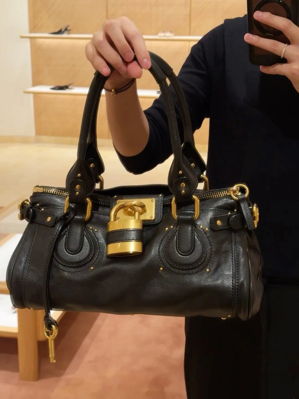 Bolso con Cabeza de Candado Retro, Bolso con Almohada con Remaches, Bolso de Chica Estilo Millennium, Bolso Cruzado para Ir al Trabajo