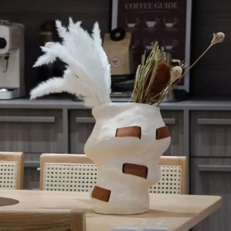 Florero moderno, floreros decorativos, decoración elegante de escritorio, decoraciones de mesa estéticas, decoración del hogar, accesorios interiores