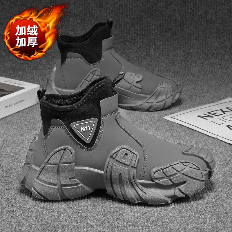 Zapatillas de deporte informales de talla grande 45, zapatos deportivos con suela de pulpo de diseñador para hombre, zapatos de gimnasio con plataforma aumentada de altura de tela de cuero de moda