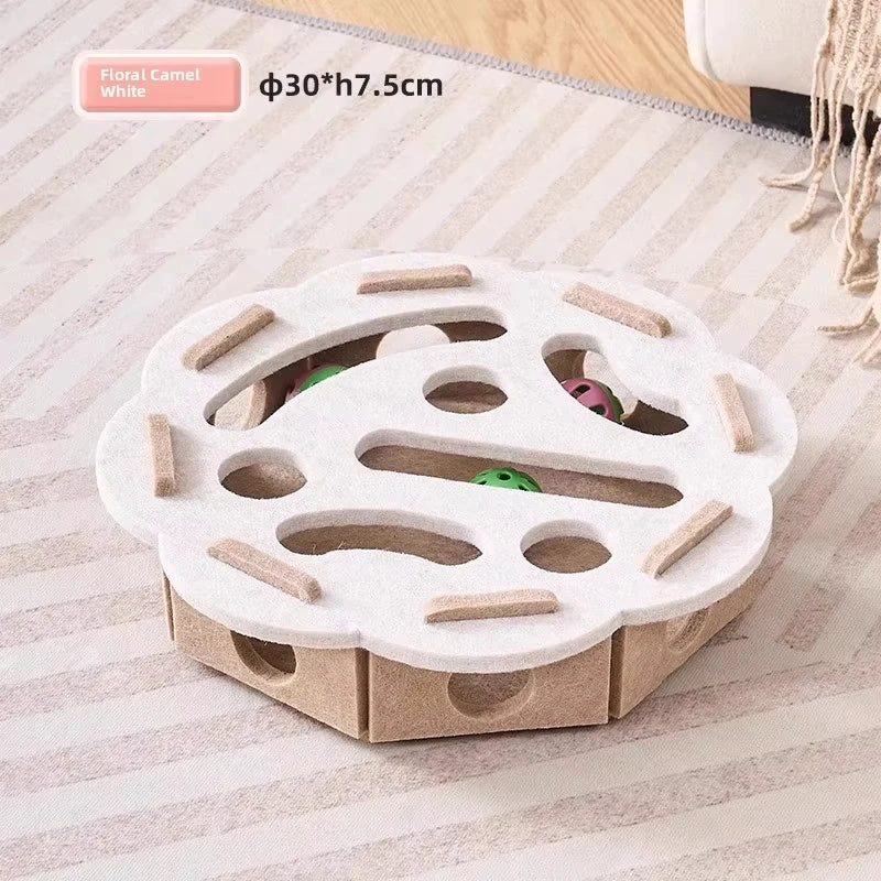 Juguete rompecabezas para gatos, caja de rompecabezas de fieltro, juguete de ejercicio para gatos con pelota, entretenimiento deportivo de interior, caza, juguetes para gatos de interior