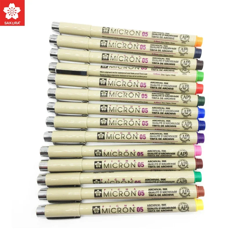 Set Bolígrafos Sakura Pigma Micron - 8/14 Colores Fineliner 0.25mm